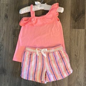 Carter’s Asymmetrical Top and Linen Shorts